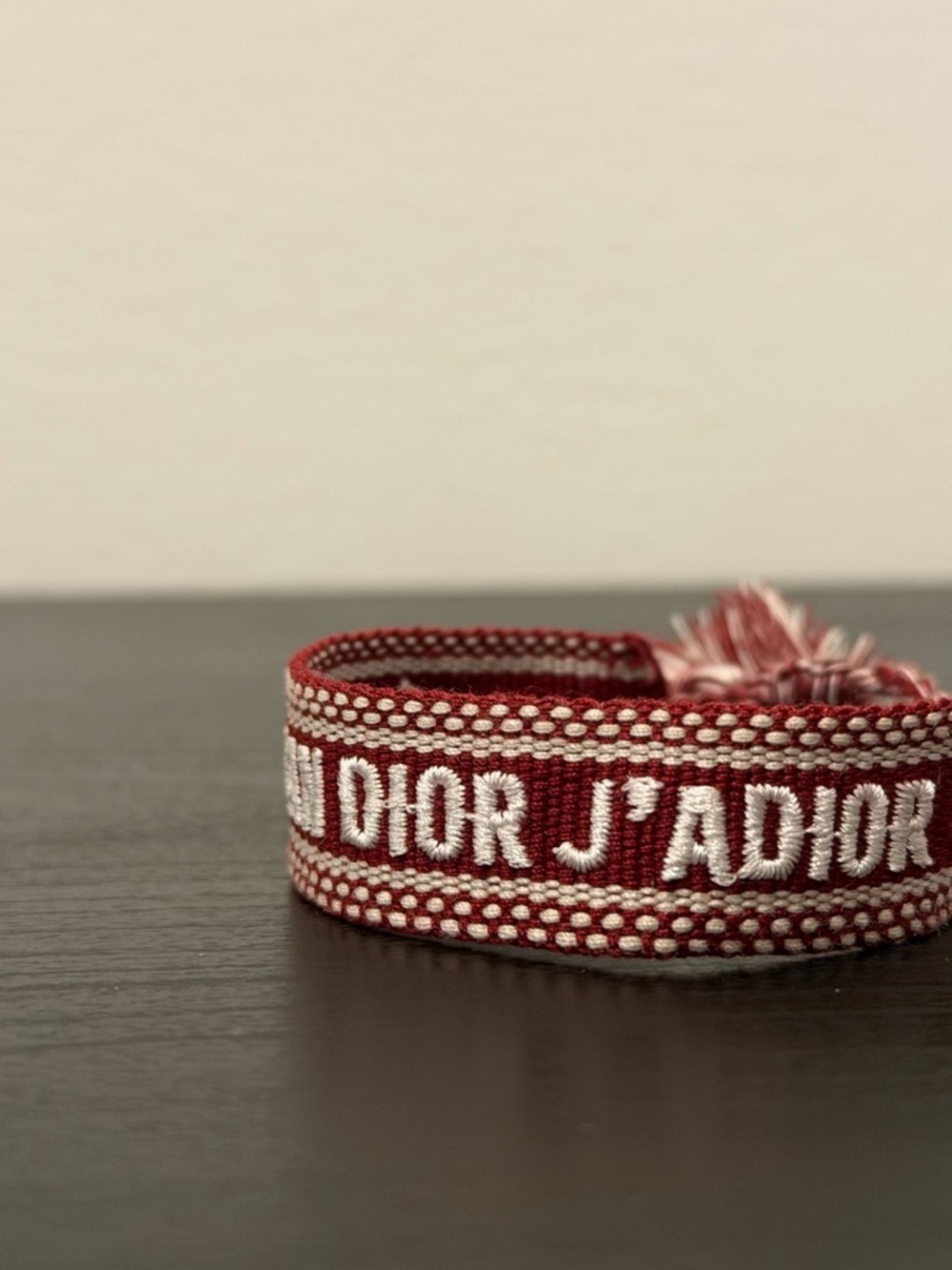 Christian Dior J’adior Red and white cotton Woven Logo Bracelet - Picture 5 of 5